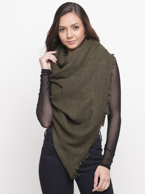 

Tossido Women Green Solid Woven Muffler