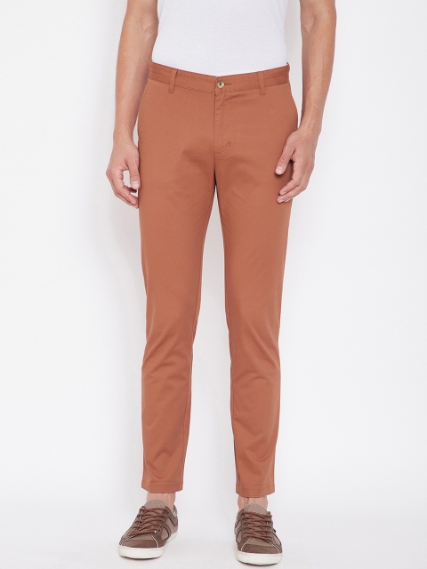 

KROSSSTITCH Men Brown Slim Fit Solid Regular Trousers