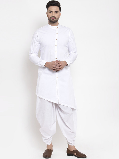 

Zotw Men White Solid Asymmetric Kurta
