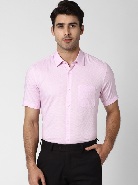 

Peter England Men Pink Regular Fit Self Design Formal Shirt