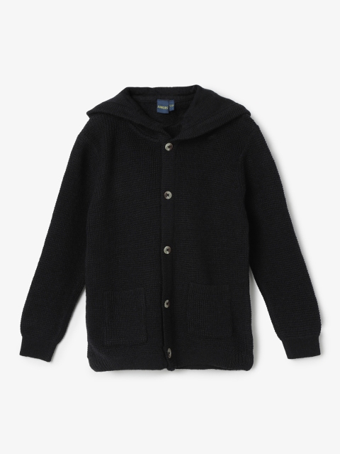 

Juniors by Lifestyle Boys Black Solid Wool Cardigan Sweater