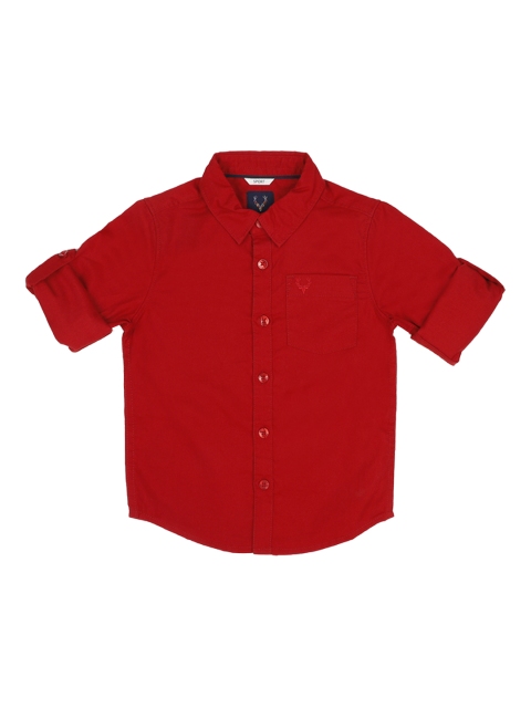 

Allen Solly Junior Boys Red Solid Regular Fit Casual Shirt