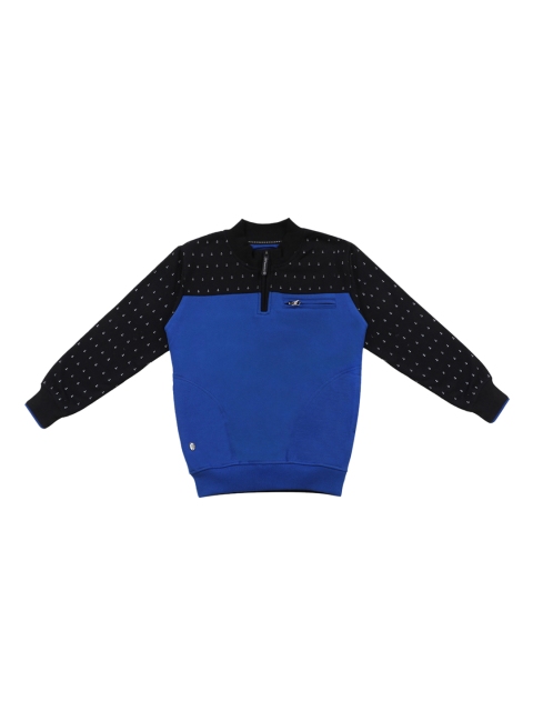

Lil Tomatoes Boys Blue & Black Colourblocked Sweatshirt