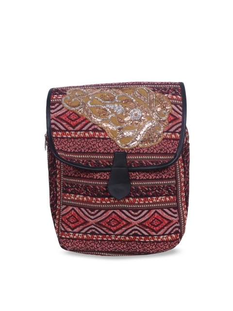 

Diwaah Women Red & Pink Textured Backpack