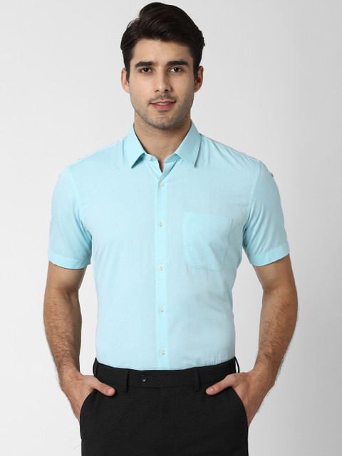 

Peter England Men Turquoise Blue Regular Fit Solid Formal Shirt