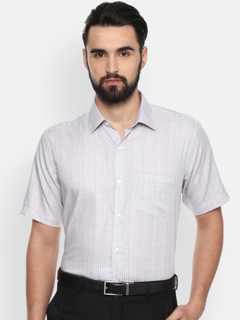 

Van Heusen Men Grey Regular Fit Checked Formal Shirt