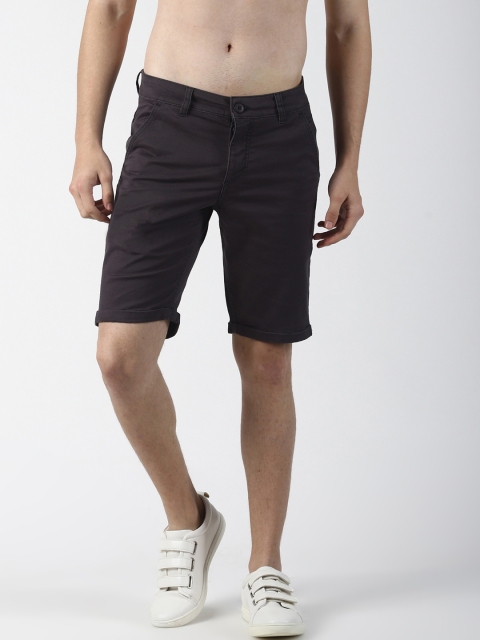 

Blue Saint Men Black Solid Slim Fit Regular Shorts