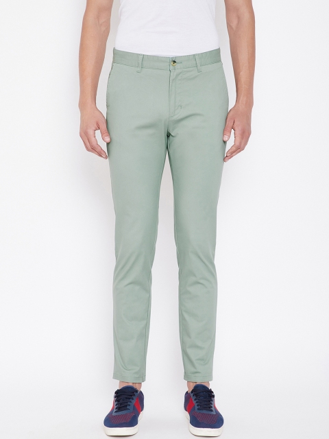 

KROSSSTITCH Men Green Slim Fit Solid Regular Trousers