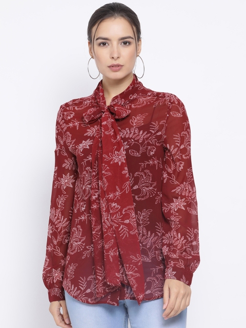 

Oxolloxo Women Red Printed A-Line Top