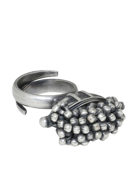

Silvermerc Designs Oxidized Handcrafted Adjustable Sterling Silver Finger Ring