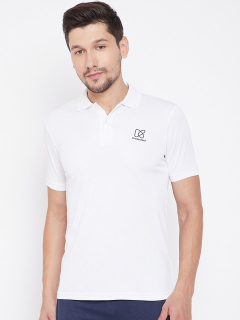 

KROSSSTITCH Men White Solid Polo Collar T-shirt