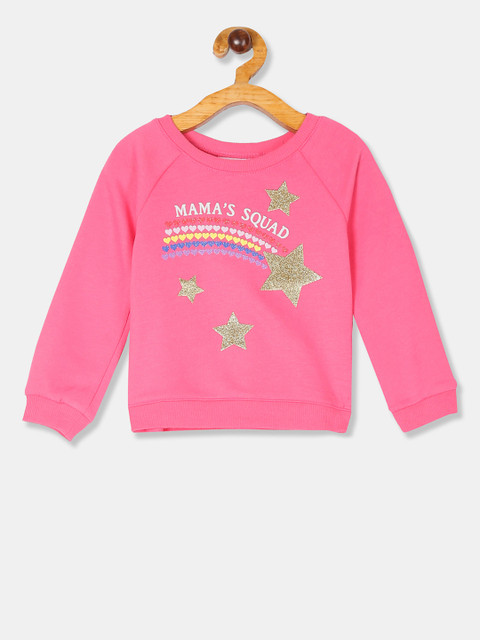 

The Childrens Place Girls Pink Printed Sweatshirt