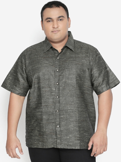

Vivids India Men Grey Comfort Regular Fit Striped Casual Shirt