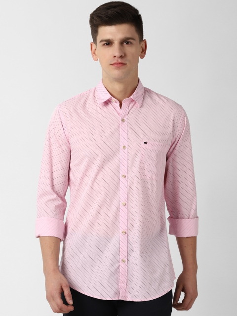 

Peter England Casuals Men Pink & Blue Slim Fit Striped Casual Shirt