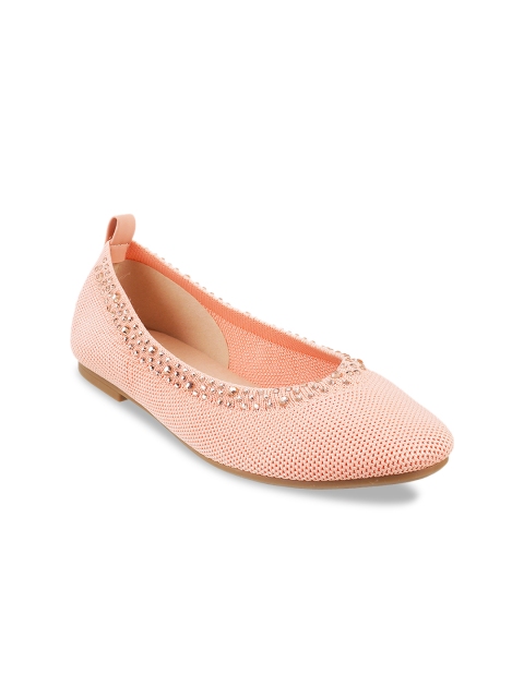 

Mochi Girls Peach-Coloured Embellished Ballerinas