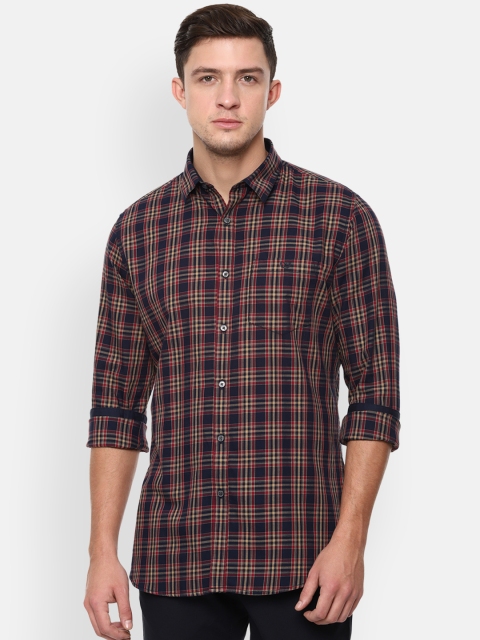 

Van Heusen Sport Men Navy Blue & Red Slim Fit Checked Casual Shirt