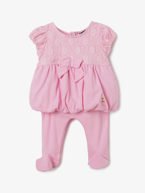 

Juniors by Lifestyle Girls Pink Self Design Top with Leggings