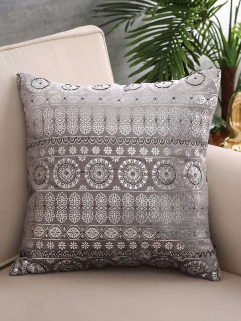 

Pure Home and Living Grey Ethnic Motifs Single Mahak Cushion Cover