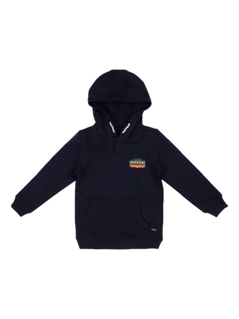 

Allen Solly Junior Boys Navy Blue Solid Hooded Sweatshirt