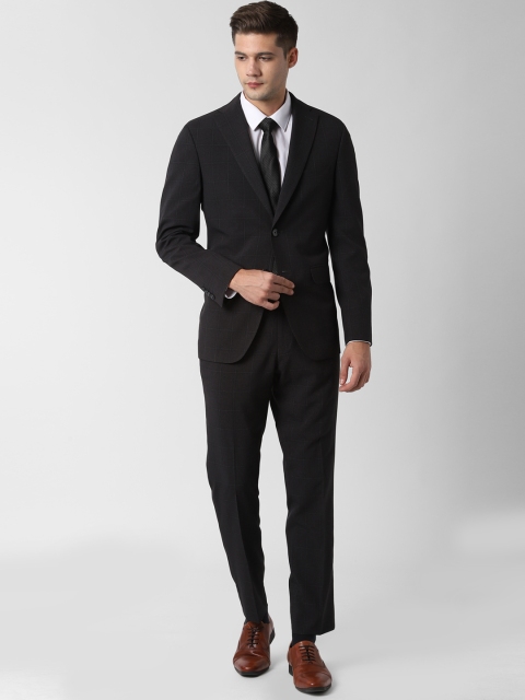 

Peter England Men Black & White Checked Single-breasted Slim-Fit Formal Suit