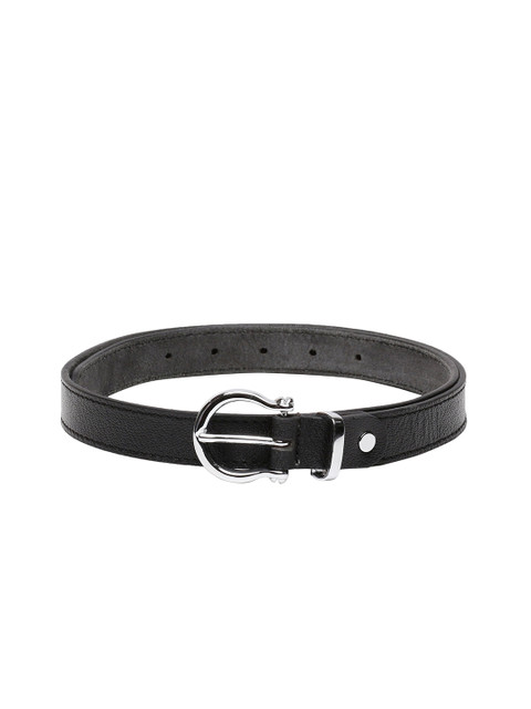 

CRUSSET Women Black Solid Leather Belt