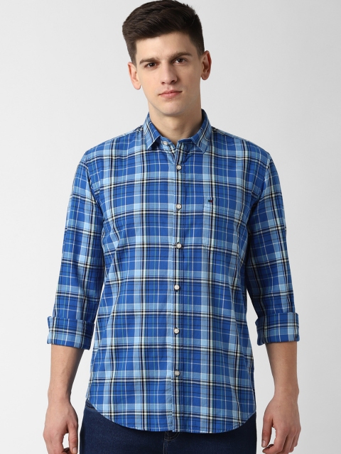 

Peter England Casuals Men Blue Slim Fit Checked Casual Shirt