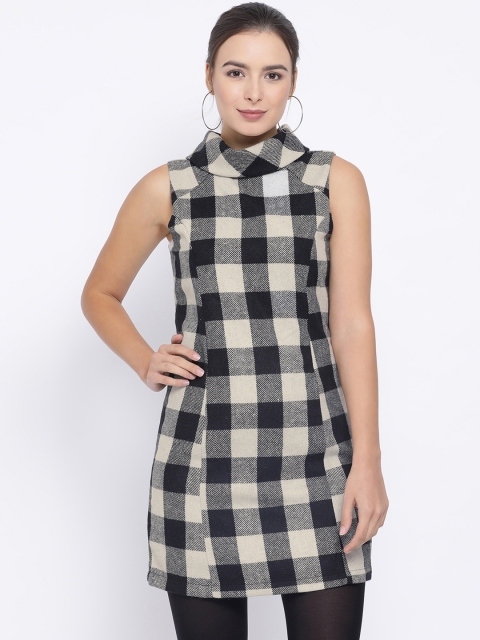 

Oxolloxo Women Black Checked Sheath Dress