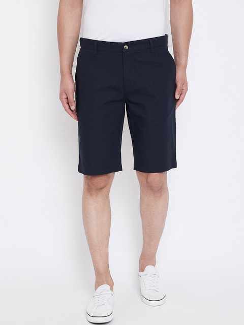 

KROSSSTITCH Men Navy Blue Solid Slim Fit Chino Shorts