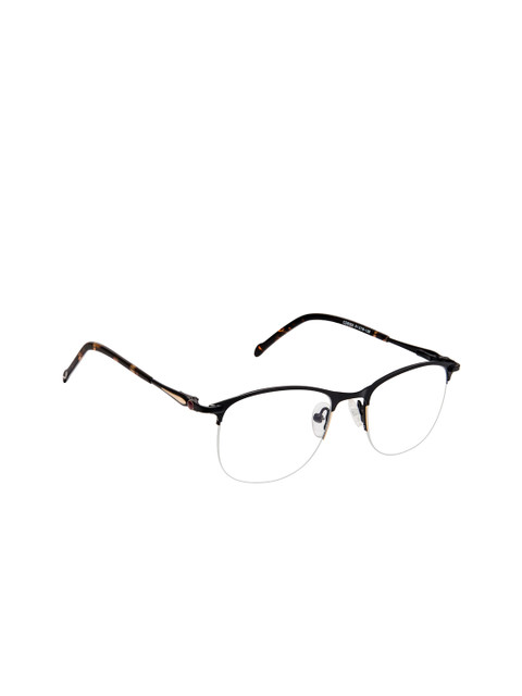 

Cardon Unisex Black Solid Half Rim Round Frames EWCD2057