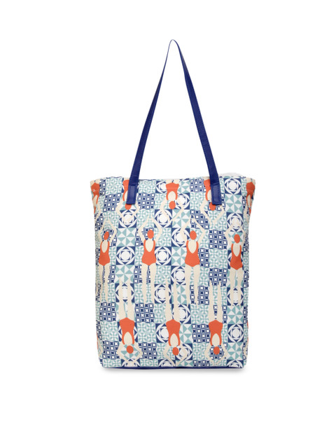 

FUKURO Blue Printed Tote Bag