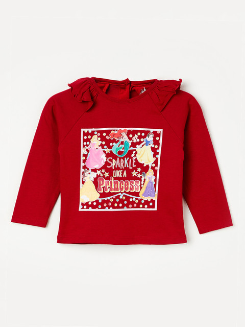 

Juniors by Lifestyle Girls Red & Off-White Printed Top