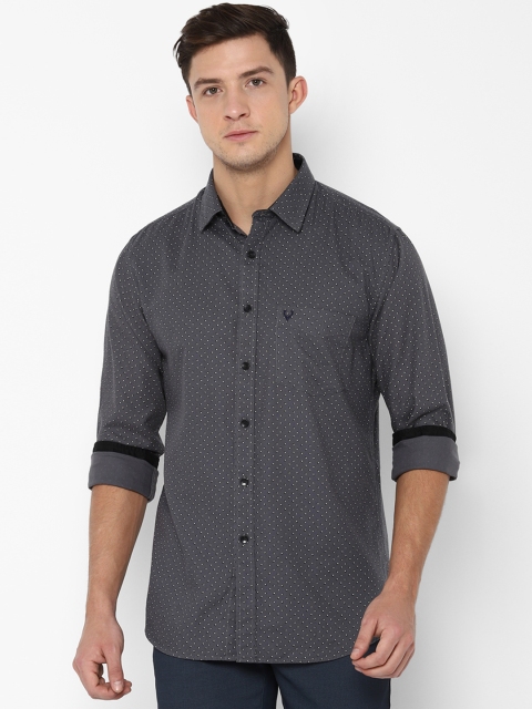 

Allen Solly Men Grey & White Slim Fit Printed Casual Shirt