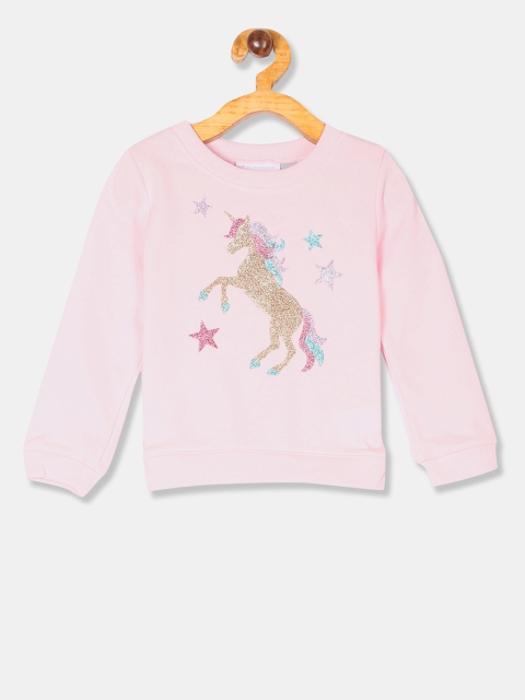 

The Childrens Place Girls Pink Embellished Sweatshirt