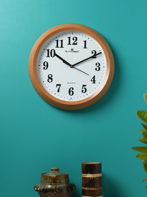 

ZANIBO White Round Solid 32 cm Analogue Wall Clock