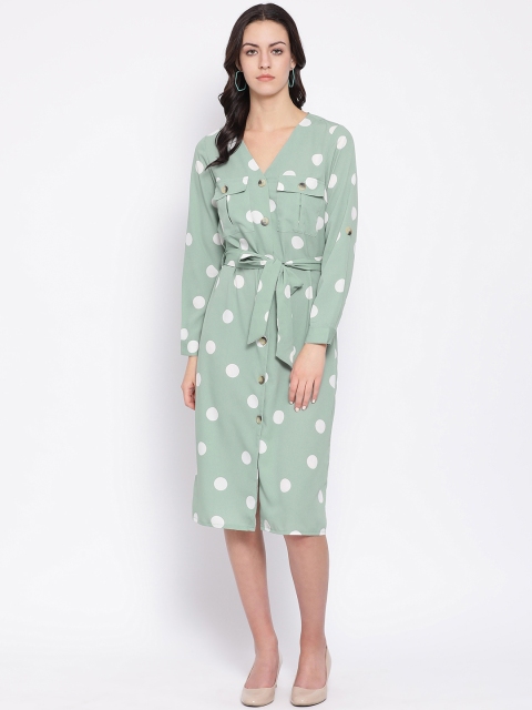 

Oxolloxo Women Green Printed Shirt Dress