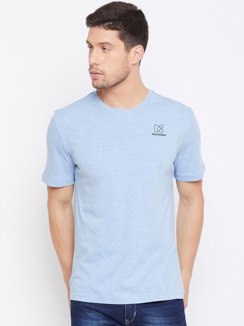

KROSSSTITCH Men Blue Solid Round Neck T-shirt