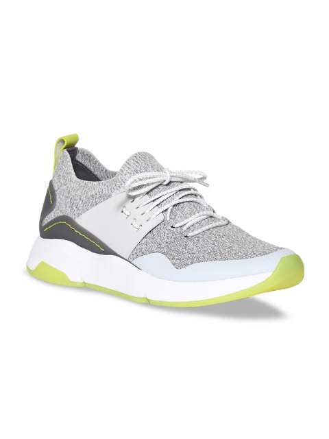 

Cole Haan Women Grey Woven Design Textile Mid-Top Sneakers