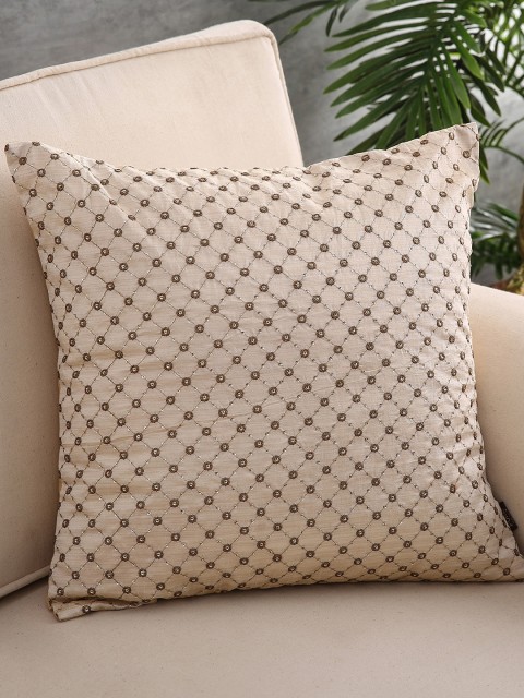 

Pure Home and Living Gold-Toned Single Embellished Square Cushion Cover