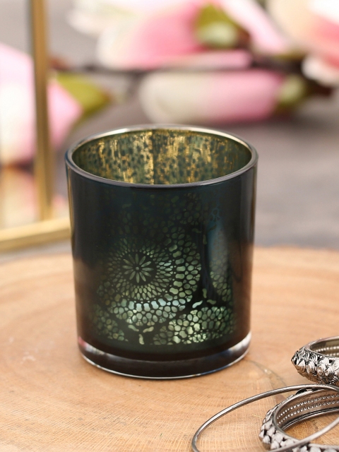 

Pure Home and Living Set of 2 Green & Gold-Toned Votives