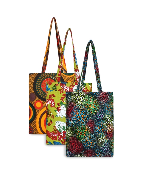 

Anekaant Multicoloured Pack of 3 Printed Tote Bags, Multi