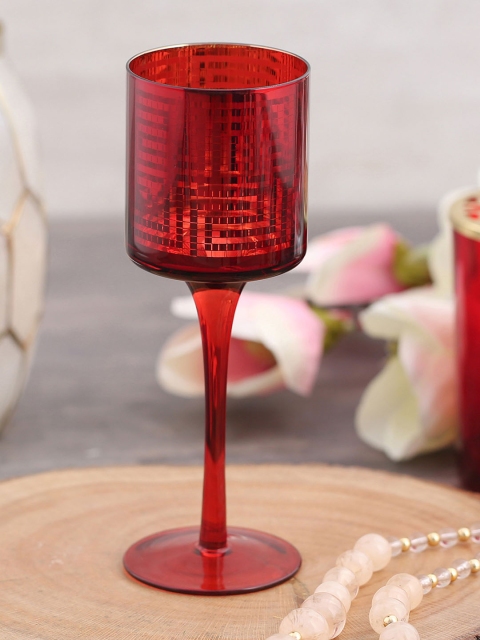 

Pure Home and Living Red Sapphire Candle Holder with Stem