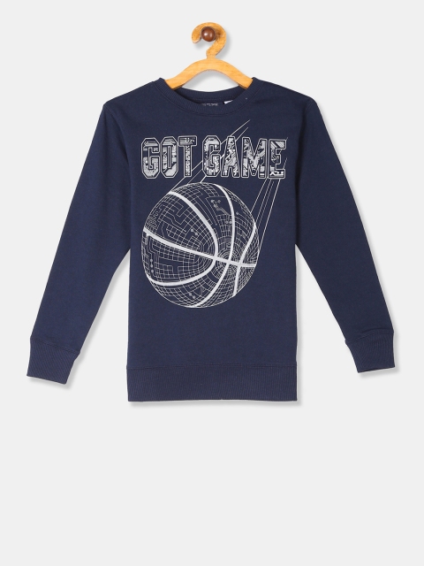 

The Childrens Place Boys Navy Blue Printed Sweatshirt