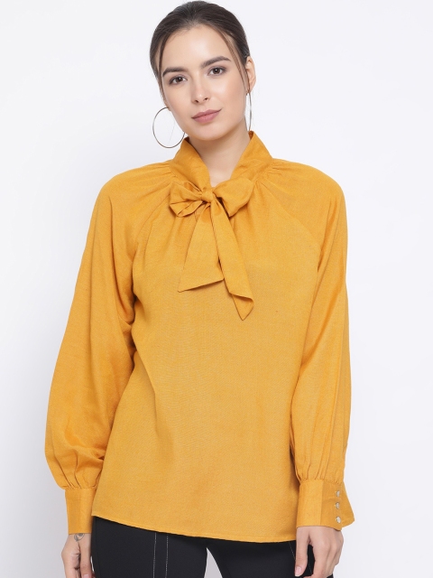 

Oxolloxo Women Mustard Yellow Solid Top