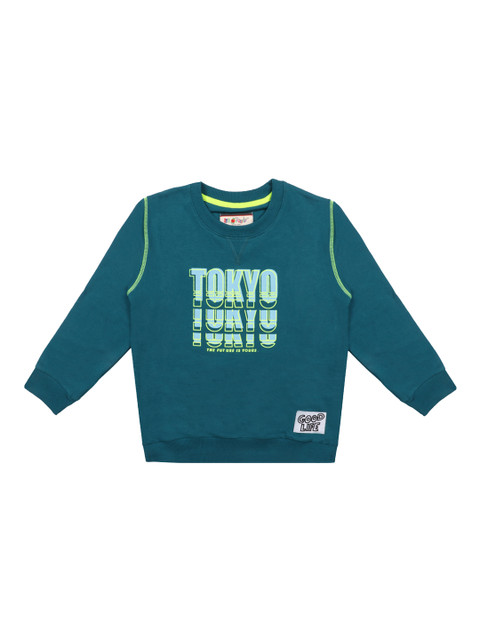 

Lil Tomatoes Boys BottleGreen Printed Sweatshirt, Green