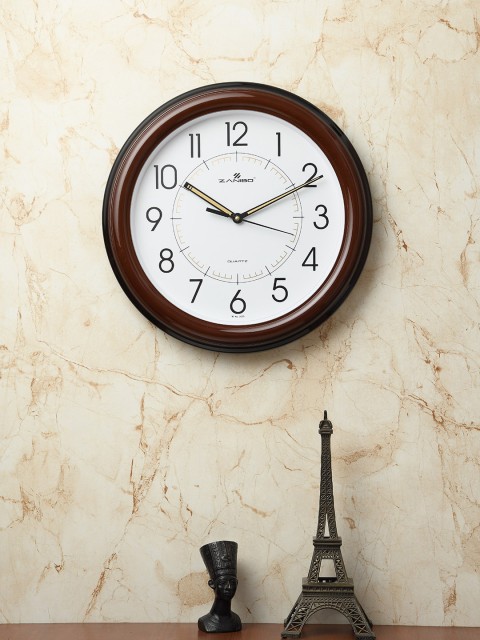

ZANIBO White 28.5cm Round Solid Analogue Wall Clock