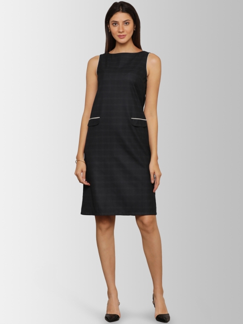 

FableStreet Women Navy Blue Solid Sheath Dress
