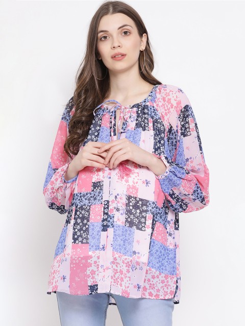 

Oxolloxo Women Pink Printed A-Line Maternity Top