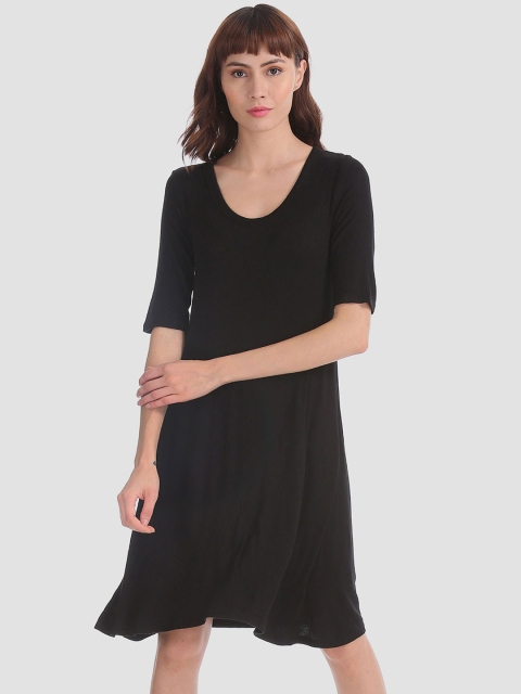 

GAP Women Black Solid A-Line Dress