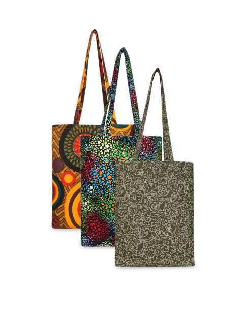 

Anekaant Multicoloured Pack of 3 Printed Tote Bags, Multi