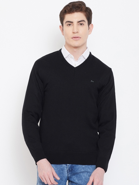 Okane Men Black Solid Pullover Sweater